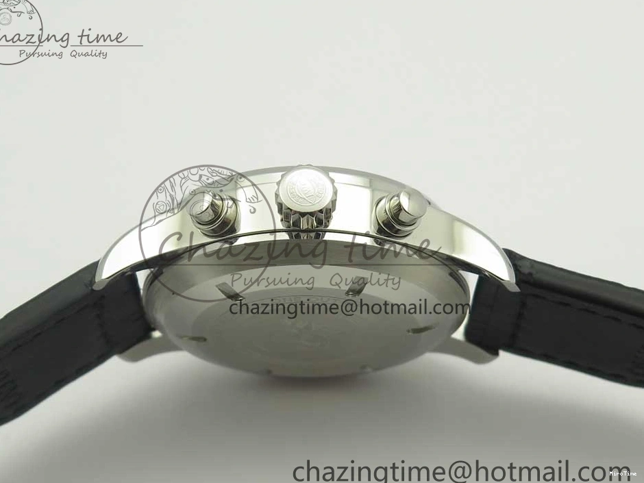 MIROTIME 0712 Pilot Chrono 377725 SS ZF 1:1 Best Edition White Dial on Black Leather Strap A Soft 7183